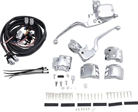 Drag Specialties Handlebar Control Kit Chrome 9/16in Master Cylinder For Harley