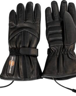 12V Heated Leather Gloves Black Medium