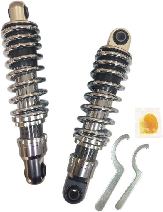 Drag Specialties 10.5in Chrome Rear Shocks Pair For 91-17 Harley Dyna