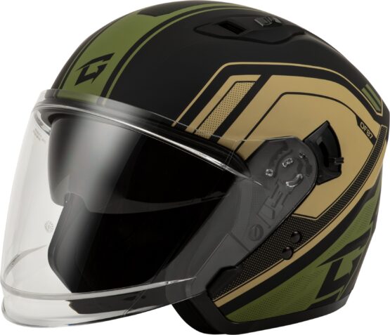 GMAX OF-87 Duke Helmet Matte Black/Green Medium - Image 4