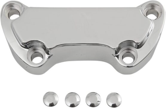 Drag Specialties Handlebar Clamp Chrome Scalloped 1in For 74-17 Harley