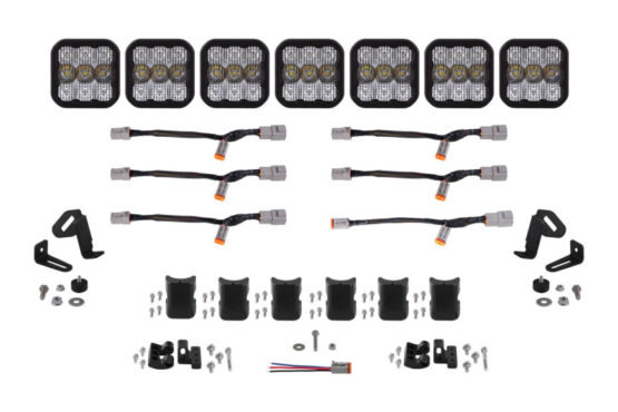 SS5 Pro Universal CrossLink 7-Pod Lightbar - White Combo - Image 3
