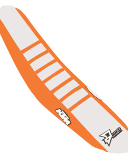 D'Cor Seat Cover Orange/White with Orange Ribs Fits 16-18 KTM SX/F