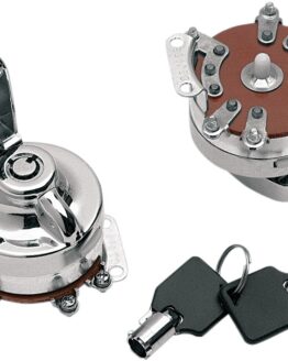 Drag Specialties Round Key Internal Contact Ignition Switch Chrome For Harley