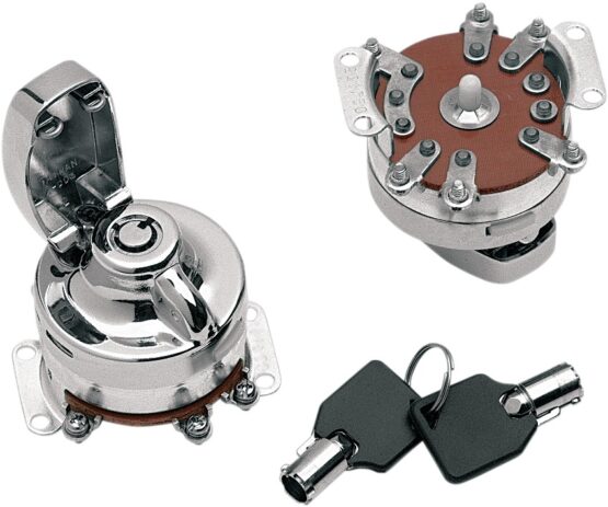 Drag Specialties Round Key Internal Contact Ignition Switch Chrome For Harley