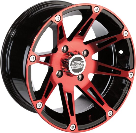 Moose 387X Front Wheel 14x7 4/110 Anodized Red/Black