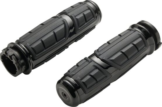 CIRO Chicane Grips Cable Black Gloss Pair For Harley-Davidson