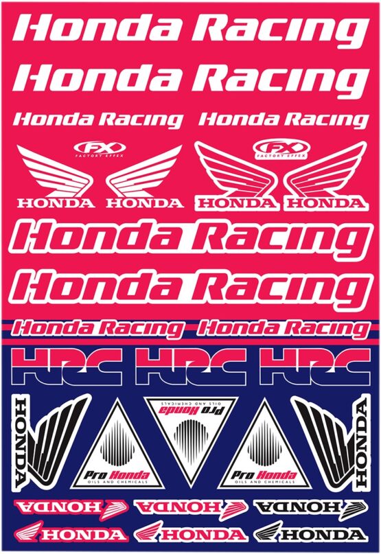 Factory Effex Hon Racing Sticker Sheet Universal Graphic Kit