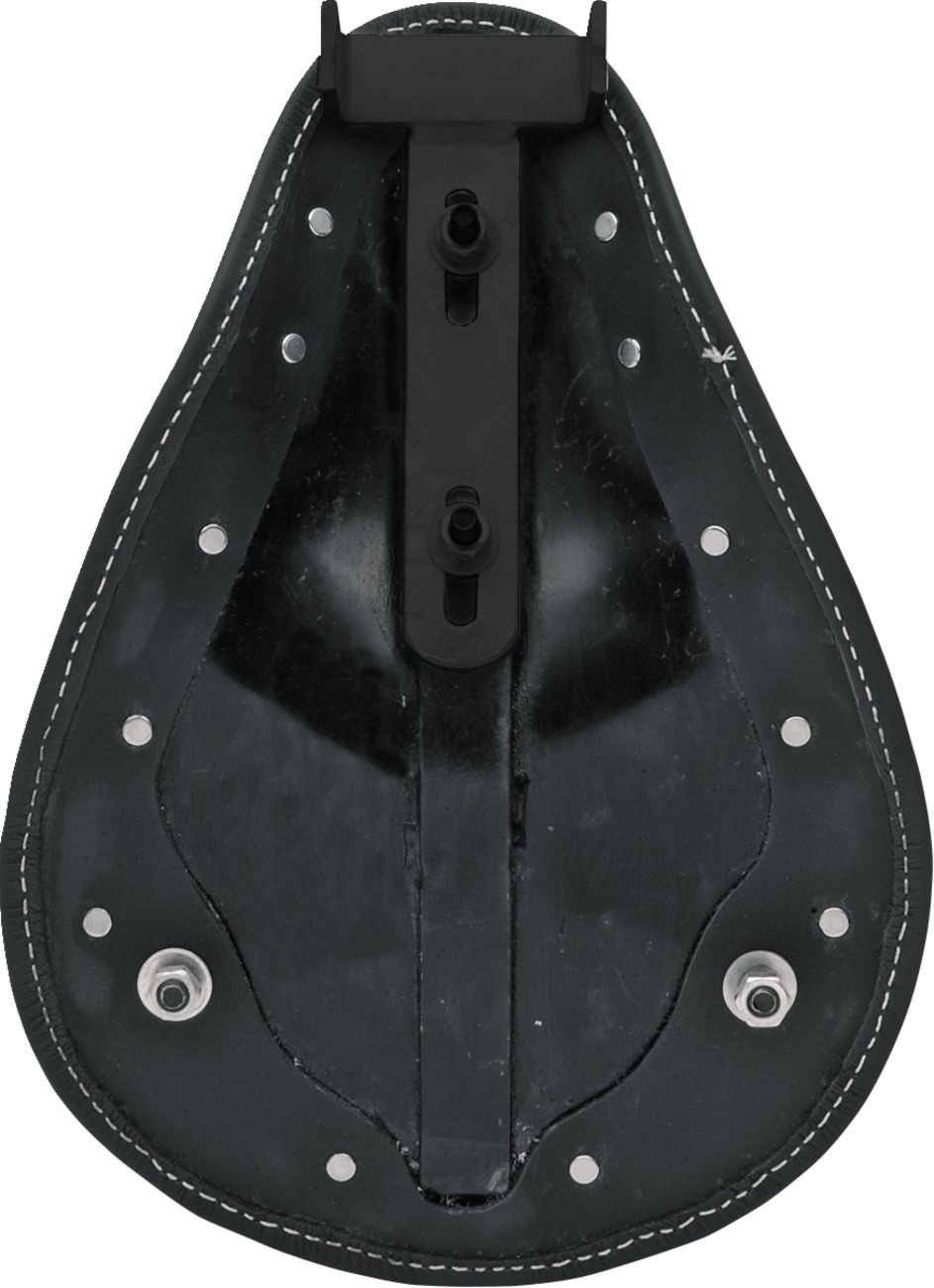 Drag Specialties Small Low-Profile Spring Solo Seat Black/White Stitch - Image 3