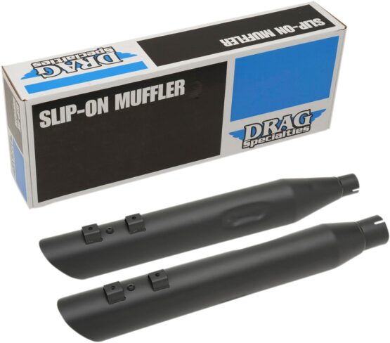 Dual Black 4" Slip On Exhaust Slash-Down