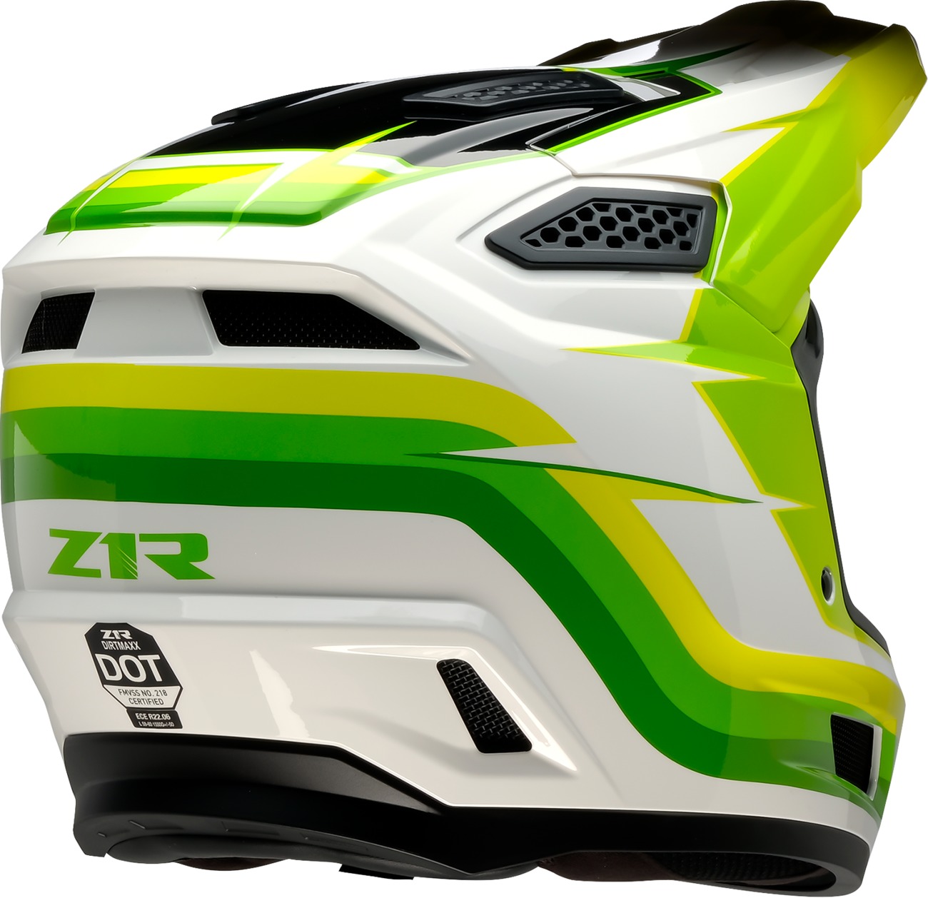 Z1R Dirt Maxx Vortex Helmet White/Green XS - Image 3