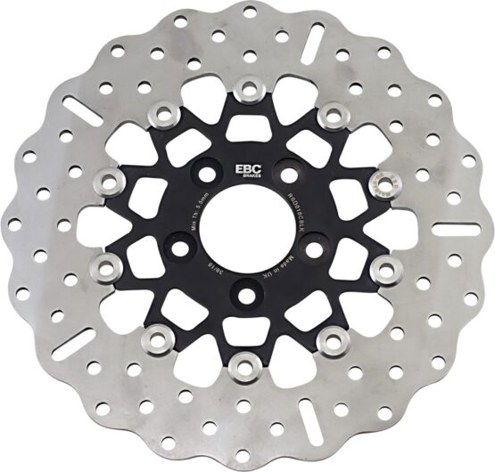 10 Button Contour Floating Rear Brake Rotor - Black Chrome Center - Image 2