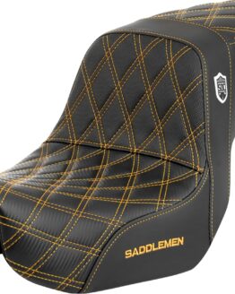 Saddlemen Pro Series SDC Seat Black Gold Stitch For Harley Dyna 06-17