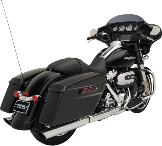 Dual Chrome 4" Slip On Exhaust Slash-Down - Image 3