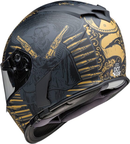 Z1R Warrant Sombrero Helmet XS Black/Gold - Image 4