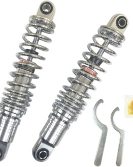 Drag Specialties Ride-Height Adj. Rear Shocks Chrome HD 13in For Harley-Davidson