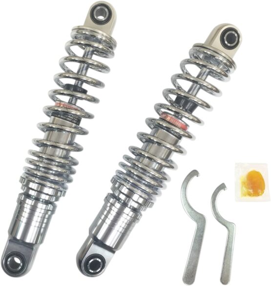 Drag Specialties Ride-Height Adj. Rear Shocks Chrome HD 13in For Harley-Davidson