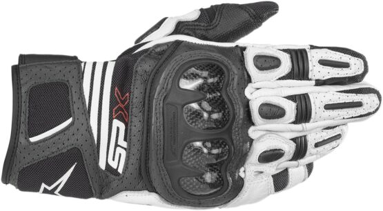 SPX Air Carbon V2 Motorcycle Gloves Black/White Large