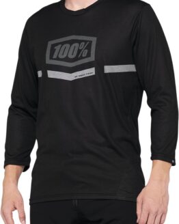 100% Men's Airmatic 3/4 Sleeve Jersey, Black, XL