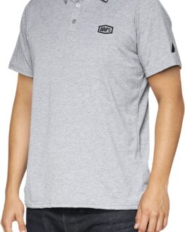 100 Percent Corpo Polo Shirt Heather Gray Black Mens Medium