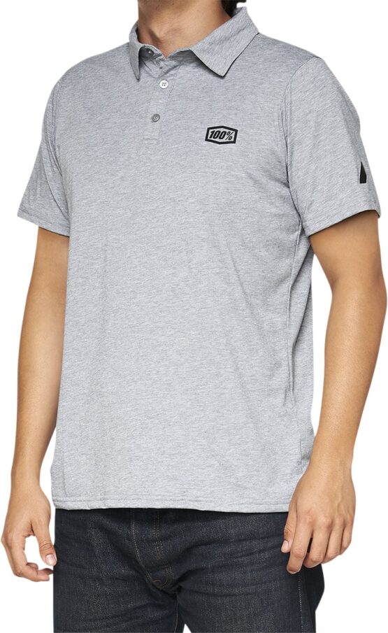 100 Percent Corpo Polo Shirt Black Heather Gray Men's Large