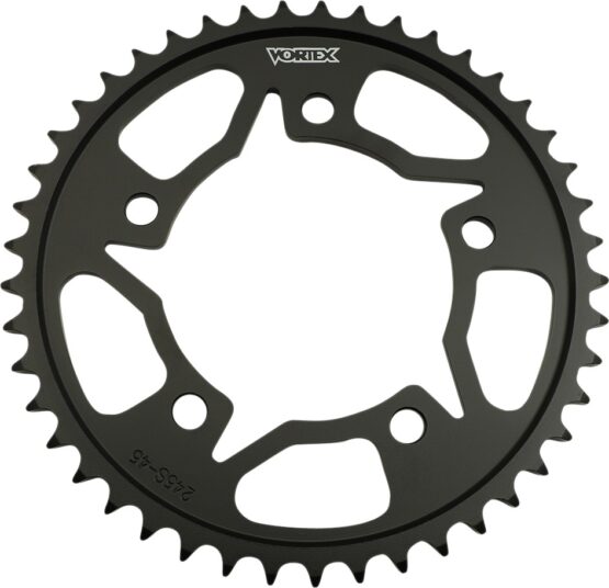 Vortex Steel Rear Sprocket 45 Tooth 530 Black For Honda Models