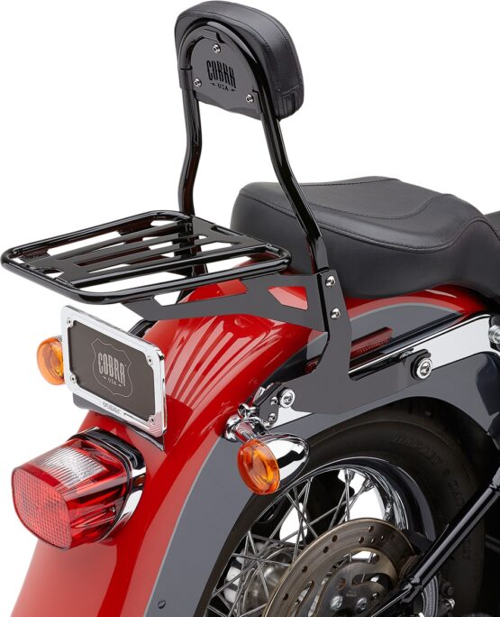 Cobra Detachable Backrest Black Round Backrest for For 00-17 HD Softail - Image 2