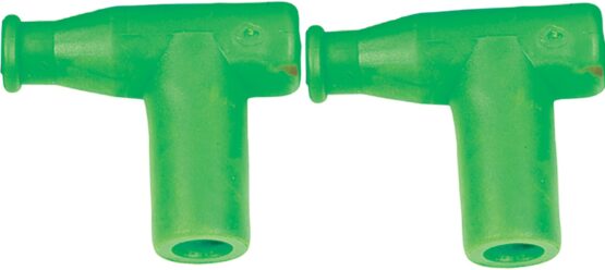 T Type Spark Plug Cap / Boot Green, 5k Ohm 2-Pack