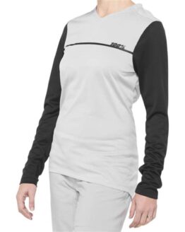 100% Ridecamp Women's LS Jersey Jay Gray & Black
