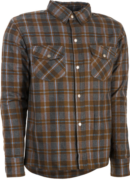 Highway 21 Marksman Flannel Brown Tan 2X-Large Men's Riding Shirt