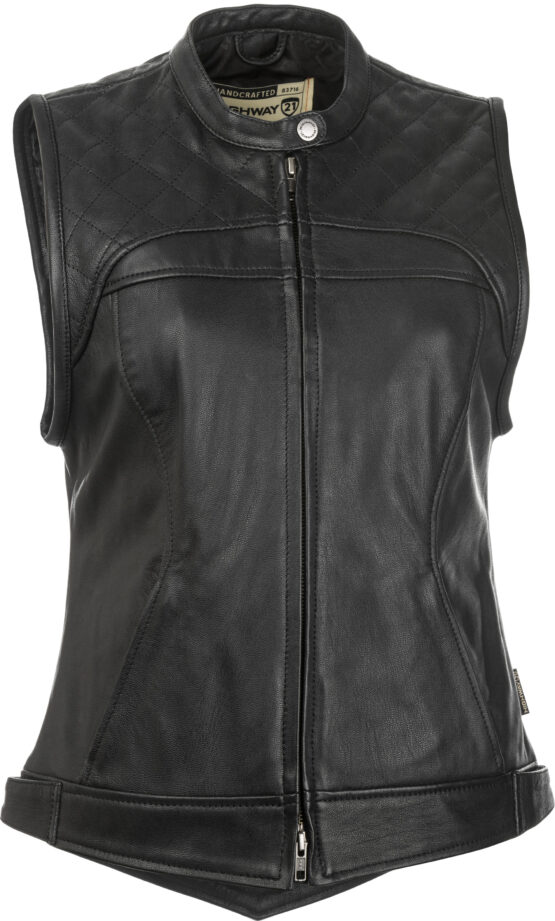 Highway 21 Ava Women's Leather Vest Black 3X-Large