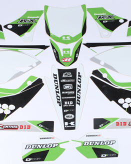 Kawasaki Raceline Graphics Complete Kit Black Background Fits 09-12 KX250F