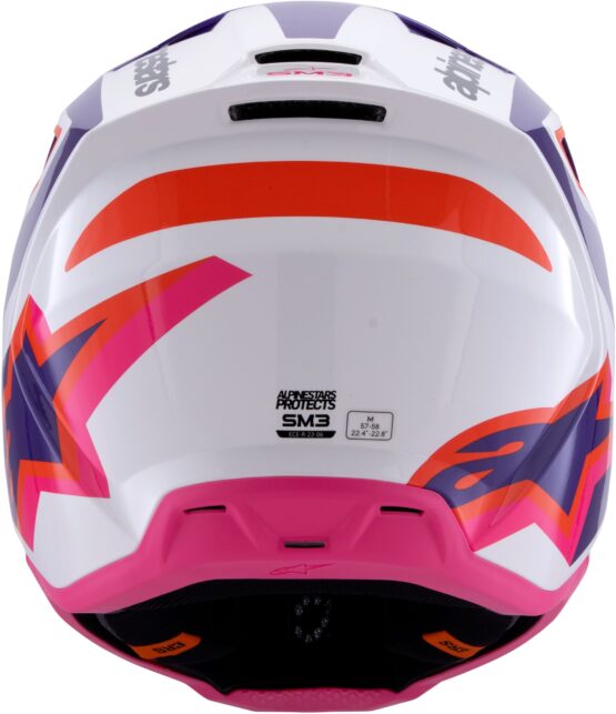 Alpinestars SM3 Heat Helmet Gloss White/Purple/Pink XL - Image 5
