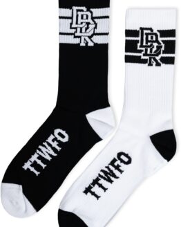 DBK Stacked Socks 2 Pack Black and White