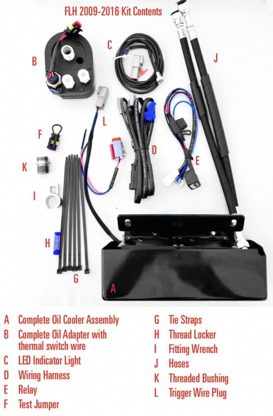UltraCool RF-2SS Chrome Oil Cooler Kit for Harley Touring 09-16 - Image 5