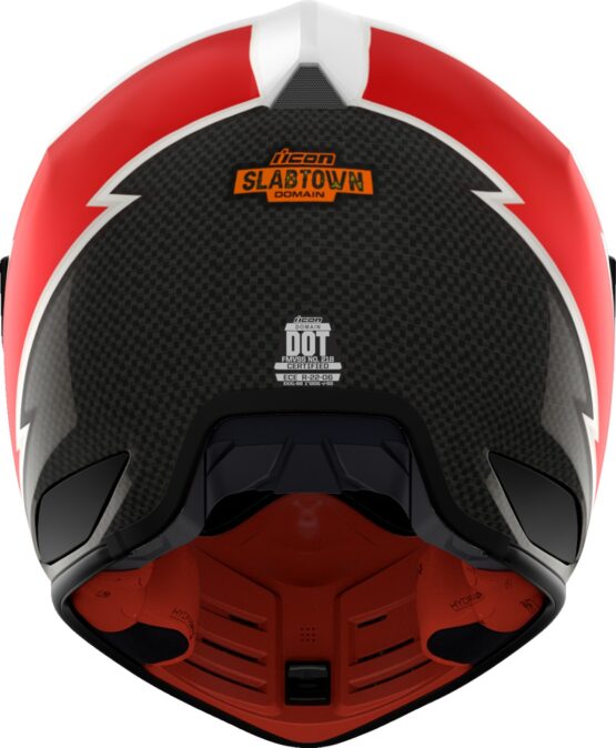 ICON Domain Slabtown Full Face Helmet White Red Large - Image 3
