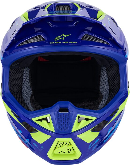 Alpinestars SM7 Deed Helmet Gloss Blue/Yellow Fluo Large - Image 3