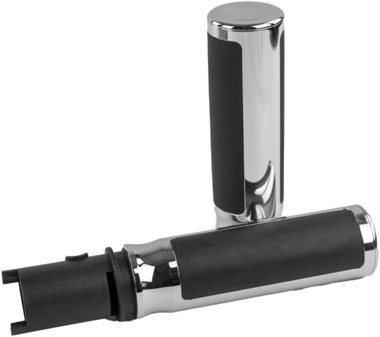 Bikers Choice Chrome Billet Cushioned Grips 23-Up Touring