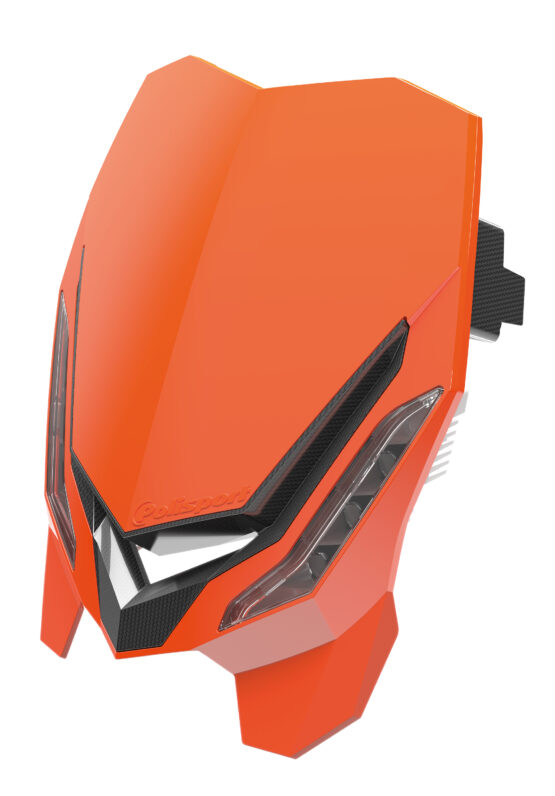 Orange & Black E-Blaze LED MX/Enduro Headlight - Image 3