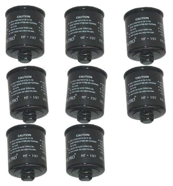HF197 Oil Filter - Black - 8 Pack
