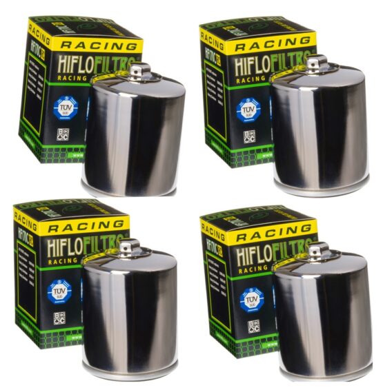 HF170CRC Race Oil Filter Chrome - 4 Pack