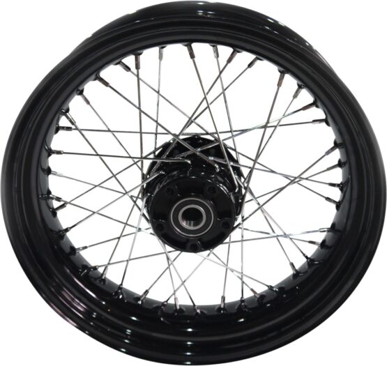 17x4.5 Laced Wheel - Black Hub w/ Black Rim - Side Valve Hole - Image 2