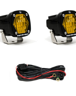 S1 Amber Wide Cornering LED Light w/ Mounting Bracket Pair