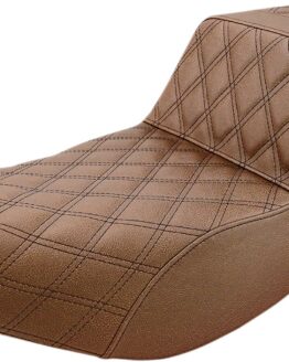Step-Up Lattice Stitched 2-Up Seat Brown