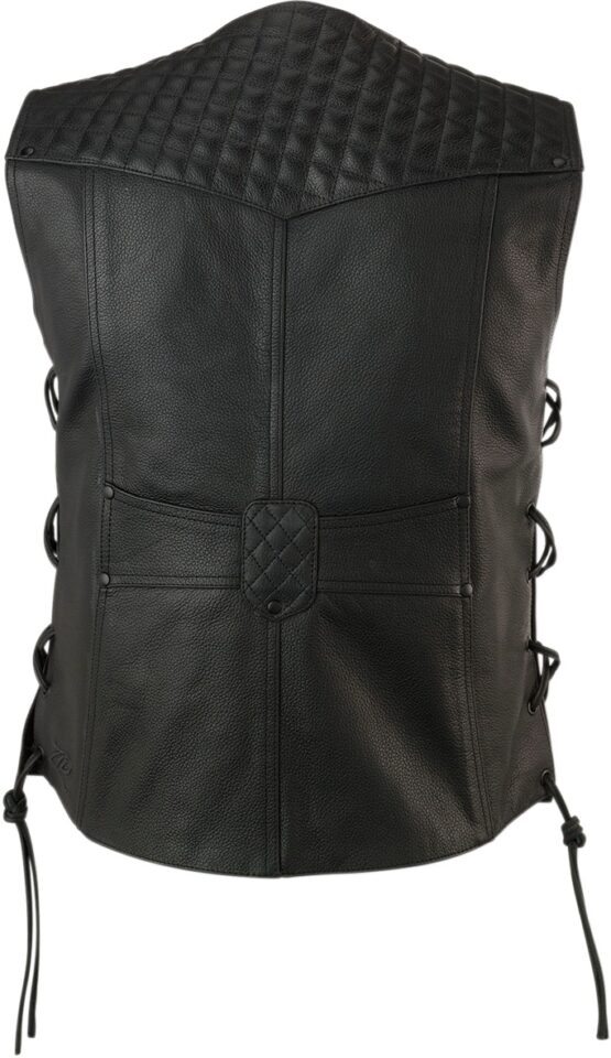 Z1R Women's Gaucha Leather Vest Black 3XL - Image 2