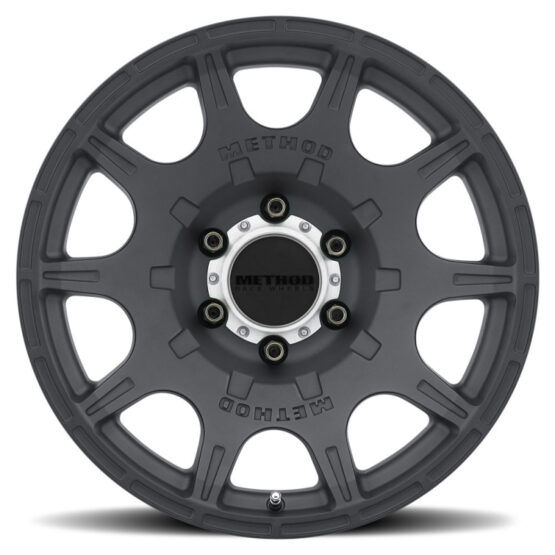 MR308 Roost 17x8.5 0mm Offset 6x5.5 106.25mm CB Matte Black Wheel