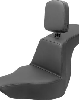 Saddlemen Tour Step-Up Seat with Backrest Black Plain For Harley Low Rider