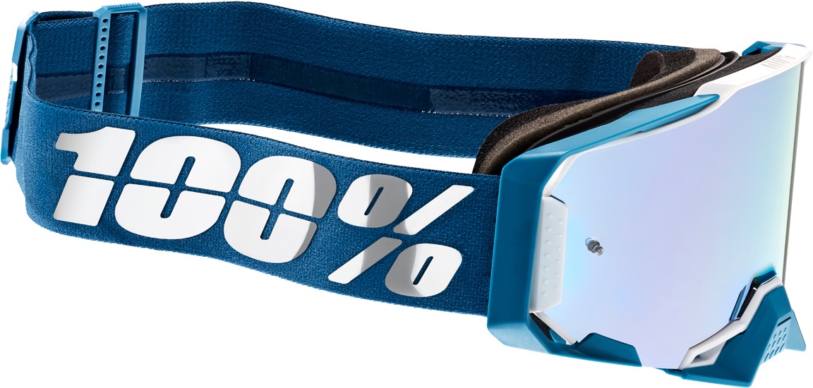 100% Armega Albar Flash Silver Lens Goggles - Image 3