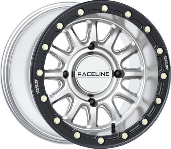 Raceline Alpha Beadlock Wheel Hyper Silver Black Ring 15x10 4x156 +10