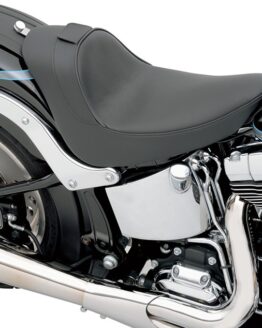 Smooth Leather Solo Seat Black Low 1-1/2"